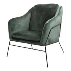 DS4U® Antonio Fauteuil Velvet - Stof - Groen