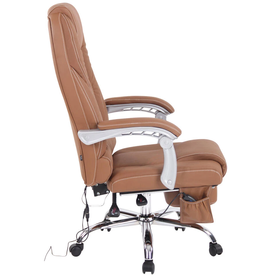 Clp Bureaustoel Pacific Leder Met Massagefunctie Licht Bruin 4 Clp Bureaustoel Pacific Leder Met Massagefunctie Licht Bruin - Afbeelding 4
