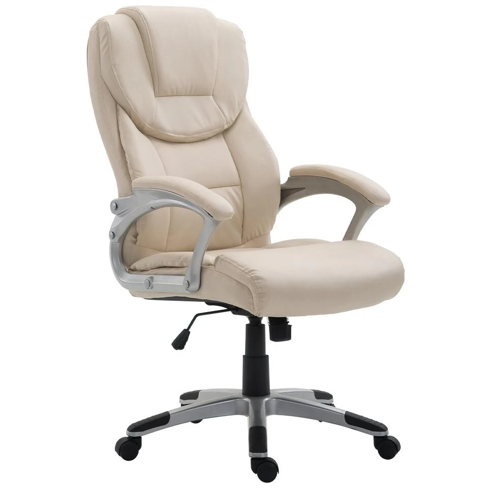 Clp Bureaustoel Texas Kunstleder Crème 1 Clp Bureaustoel Texas Kunstleder Crème
