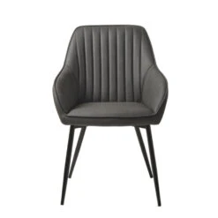 Giga Meubel Eetkamerstoel PU Leer - Grijs - 59x58x83,5cm - Stoel Melfort