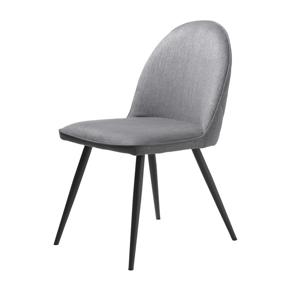 Giga Meubel Eetkamerstoel Stof - Grijs - 64x49,5x84,5cm - Stoel Minto 2 Giga Meubel Eetkamerstoel Stof - Grijs - 64x49,5x84,5cm - Stoel Minto - Afbeelding 2