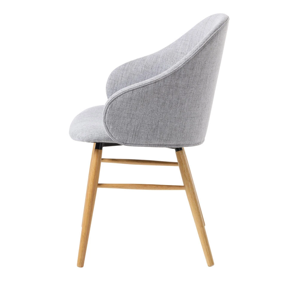 Giga Meubel Eetkamerstoel Stof - Grijs - 60x56x83,5cm - Stoel Teno Met AL 2 Giga Meubel Eetkamerstoel Stof - Grijs - 60x56x83,5cm - Stoel Teno Met AL - Afbeelding 2