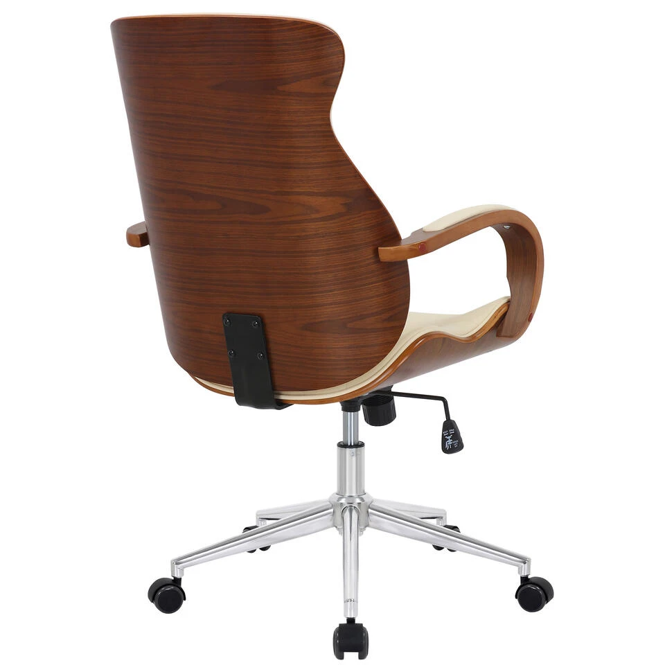 Clp Bureaustoel Melilla Kunstleder Walnoot Crème 4 Clp Bureaustoel Melilla Kunstleder Walnoot Crème - Afbeelding 4