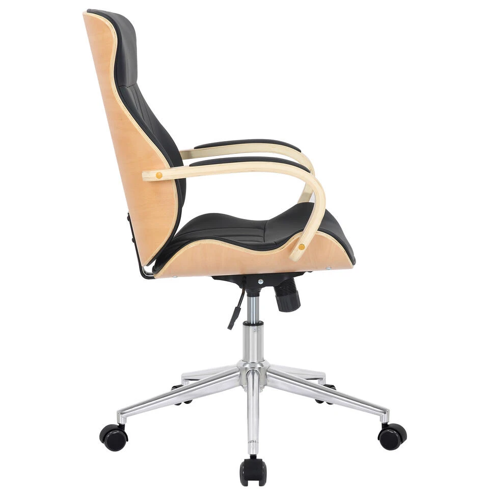 Clp Bureaustoel Melilla Kunstleder Natura Zwart 3 Clp Bureaustoel Melilla Kunstleder Natura Zwart - Afbeelding 3