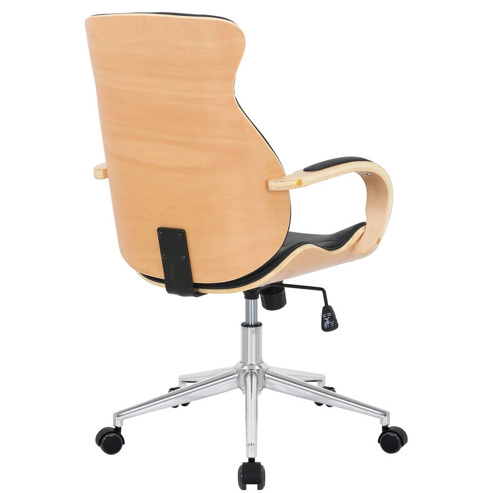 Clp Bureaustoel Melilla Kunstleder Natura Zwart 4 Clp Bureaustoel Melilla Kunstleder Natura Zwart - Afbeelding 4