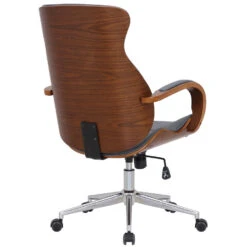 Clp Bureaustoel Melilla Kunstleder Walnoot Grijs -Puur Winkel 1000085248 0103