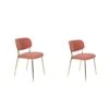 Rein Living Jolien Eetkamerstoel - Goud/Roze - Set Van 2