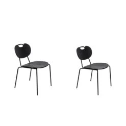 Rein Living Aspen Eetkamerstoel - Hout/Zwart - Set Van 2