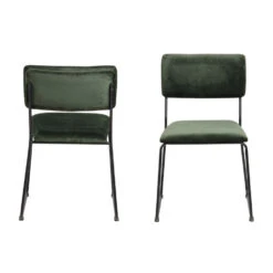 Sohome Eetkamerstoel - Set Van 2 - Denis - Velvet - Forest Green
