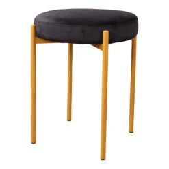 DS4U® Mika Velvet Kruk - Stof - Zwart