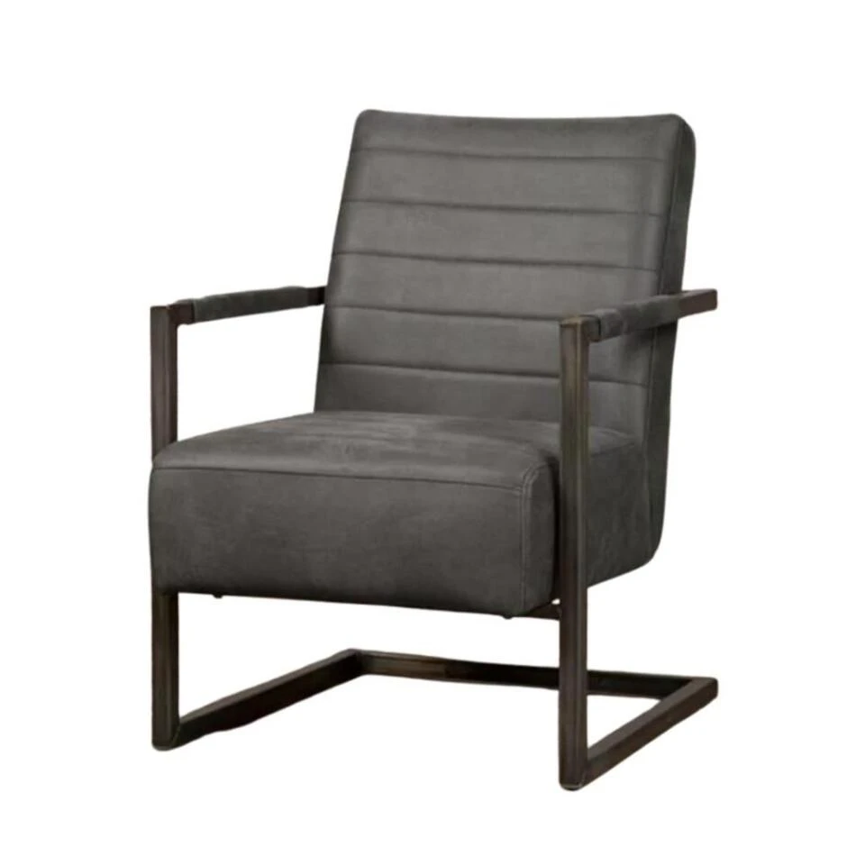 Tower Living Rocca Fauteuil Bull Antraciet - 77x84 Cm 1 Tower Living Rocca Fauteuil Bull Antraciet - 77x84 Cm