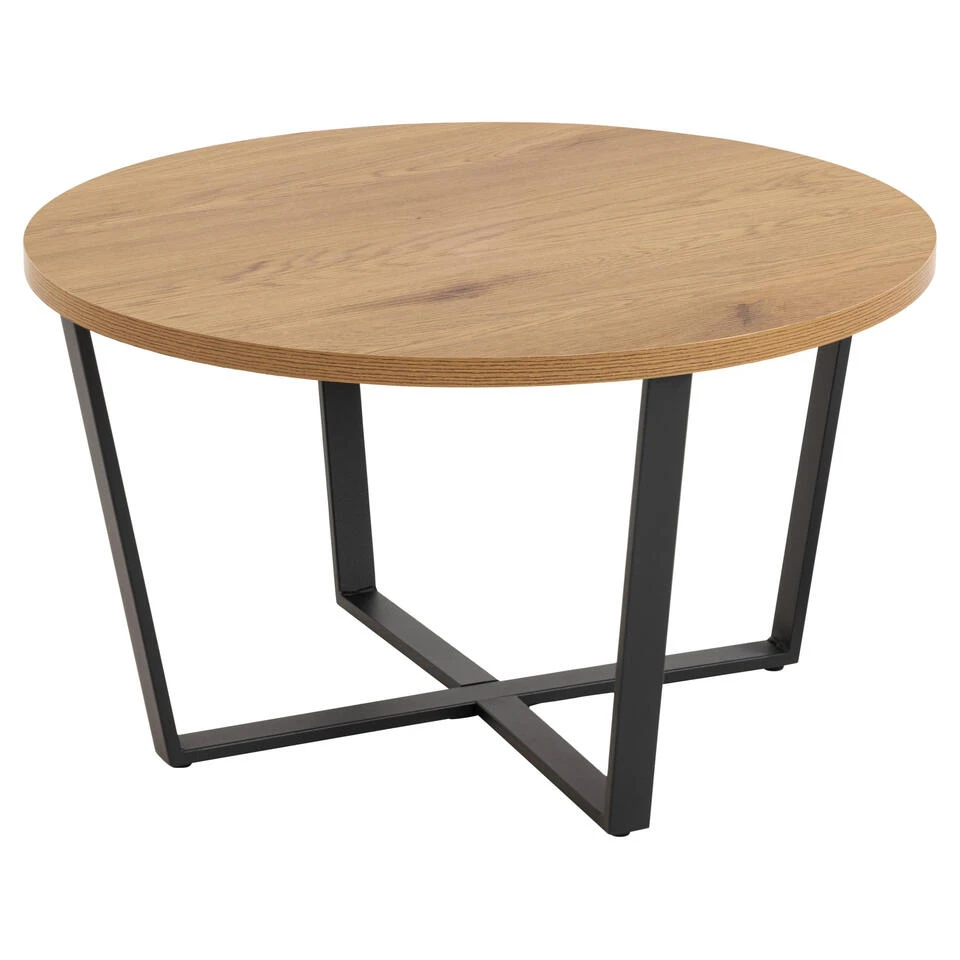 Sohome Ronde Salontafel Sheetal - Eiken - 77cm 1 Sohome Ronde Salontafel Sheetal - Eiken - 77cm