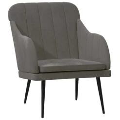 VidaXL Fauteuil 63x76x80 Cm Fluweel Donkergrijs