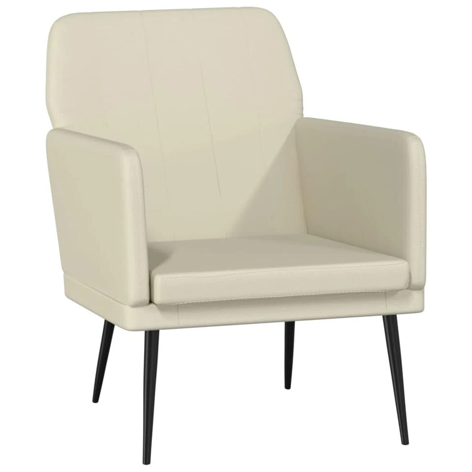 VidaXL Fauteuil 61x78x80 Cm Kunstleer Crèmekleurig 1 VidaXL Fauteuil 61x78x80 Cm Kunstleer Crèmekleurig