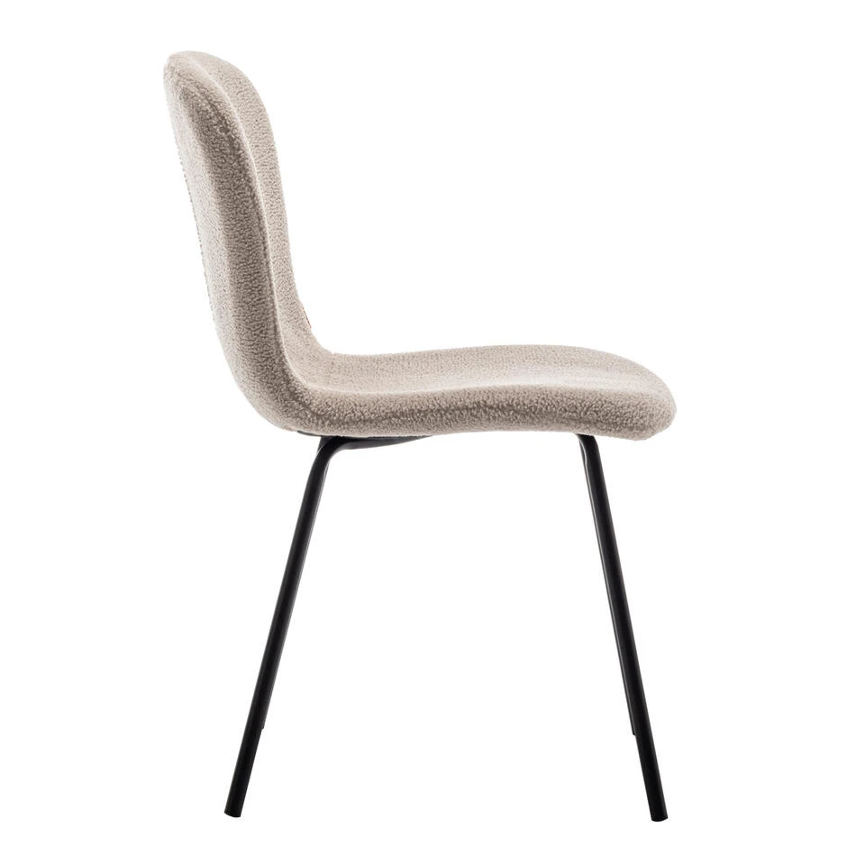 Furnihaus Eetkamerstoel Luca Teddy Taupe Set Van 2 4 Furnihaus Eetkamerstoel Luca Teddy Taupe Set Van 2 - Afbeelding 4