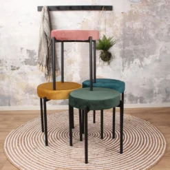 DS4U® Mika Velvet Kruk - Stof - Roze -Puur Winkel 1000098397 0103