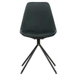 Eetkamerstoel Senja - Velvet - Groen - Zwart Metaal