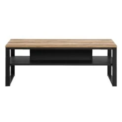 Salontafel Luc - Antraciet/eikenkleur - 40x118x67 Cm