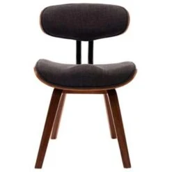 VidaXL Eetkamerstoelen 2 St Gebogen Hout En Stof Grijs -Puur Winkel 1167566998 0103