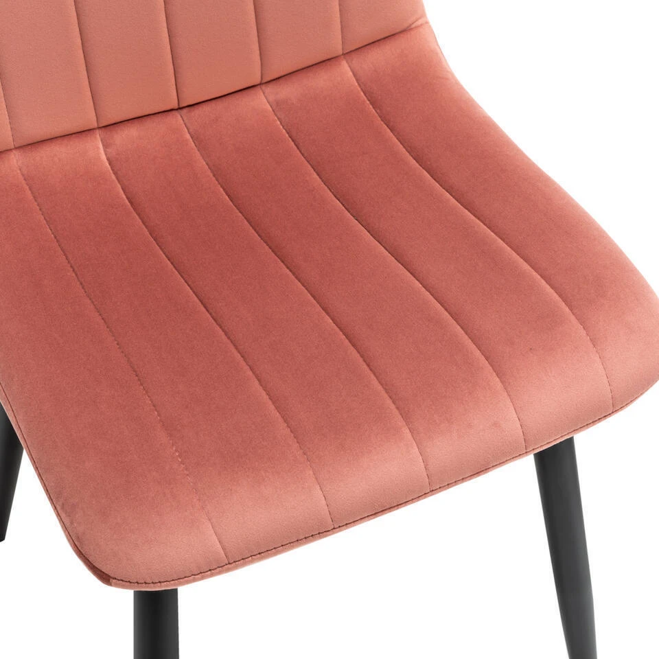 Furnihaus Eetkamerstoelen Set Van 2 Fox - Roze 4 Furnihaus Eetkamerstoelen Set Van 2 Fox - Roze - Afbeelding 4