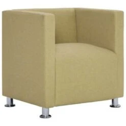 VidaXL Fauteuil Kubus Stof Groen