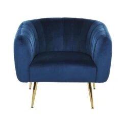 Beliani Fauteuil LACONIA - Blauw Fluweel -Puur Winkel 1807fceda5db4e13a5910a8b53e5d62c