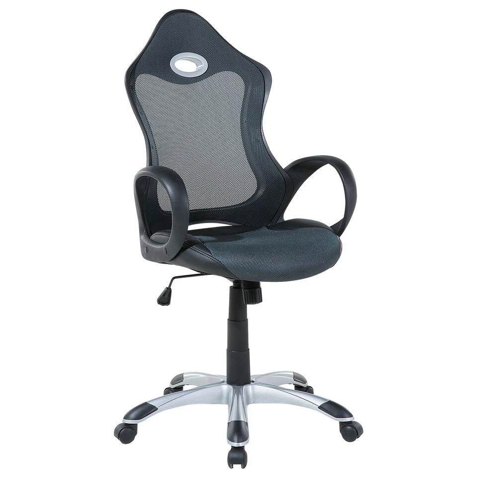 Beliani Bureaustoel ICHAIR - Zwart Staal, Polyester 1 Beliani Bureaustoel ICHAIR - Zwart Staal, Polyester