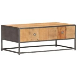 VidaXL Salontafel 90x50x35 Cm Massief Gerecycled Hout
