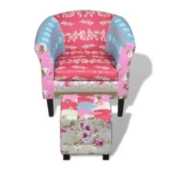 VidaXL Fauteuil Met Voetenbankje Patchwork Ontwerp Stof -Puur Winkel 20dbcd5d26d74ebfae01f6116ff1eef2