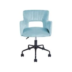 Beliani Bureaustoel SANILAC - Blauw Fluweel -Puur Winkel 2483b8d5b4584383a3afba9b688e0684