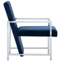 VidaXL Fauteuil Met Chromen Poten Fluweel Blauw 7 VidaXL Fauteuil Met Chromen Poten Fluweel Blauw -Puur Winkel 34251224cabe44e68fdb51b27cb7d265