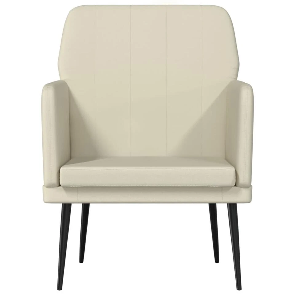 VidaXL Fauteuil 61x78x80 Cm Kunstleer Crèmekleurig 3 VidaXL Fauteuil 61x78x80 Cm Kunstleer Crèmekleurig - Afbeelding 3