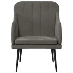 VidaXL Fauteuil 63x76x80 Cm Fluweel Donkergrijs -Puur Winkel 3e1f82483c394ec0850ded60531bbe1a