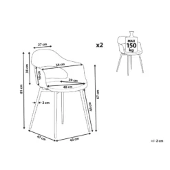 Beliani Eetkamerstoel UTICA - Roze Synthetisch Materiaal -Puur Winkel 460e5c3721c24514b9a3b97c7d40a5c1