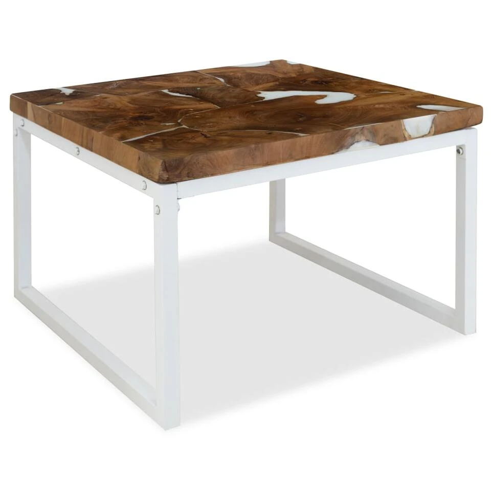 VidaXL Salontafel 60x60x40 Cm Teakhout En Hars 3 VidaXL Salontafel 60x60x40 Cm Teakhout En Hars - Afbeelding 3