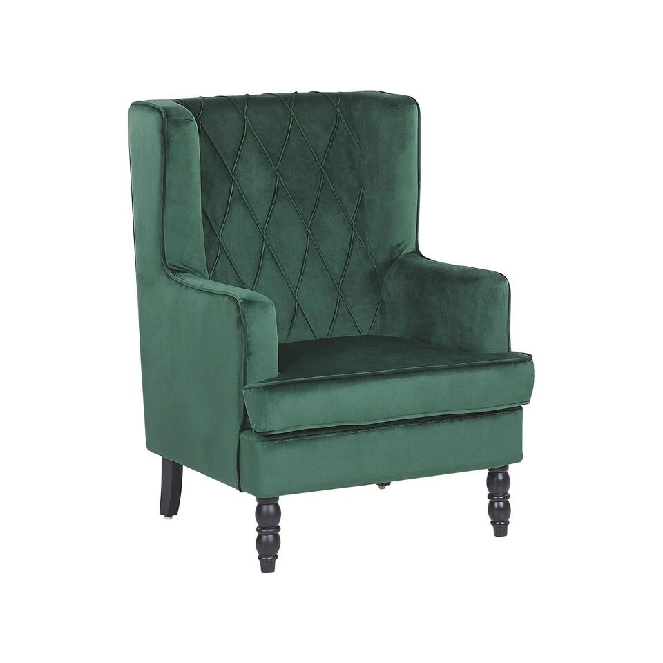 Beliani Fauteuil SANDSET - Groen Fluweel 4 Beliani Fauteuil SANDSET - Groen Fluweel - Afbeelding 4