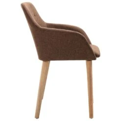 VidaXL Eetkamerstoelen 2 St Stof En Massief Eikenhout Bruin -Puur Winkel 7b863497332542f0953d4d4702b9aef6