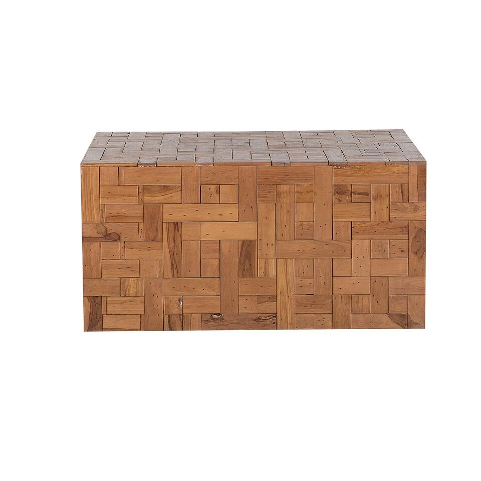 Beliani Salontafel GAMBO - Lichte Houtkleur Teakhout 4 Beliani Salontafel GAMBO - Lichte Houtkleur Teakhout - Afbeelding 4