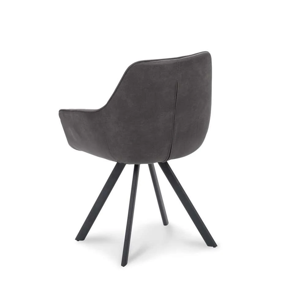 Eetkamerstoel Riley - Stof - Grijs (2 Stuks) 2 Eetkamerstoel Riley - Stof - Grijs (2 Stuks) - Afbeelding 2