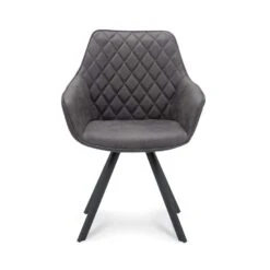 Eetkamerstoel Riley - Stof - Grijs (2 Stuks)