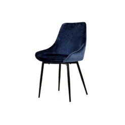 Tenzo Eetkamerstoel Lex (2 Stuks) - Velvet - Donkerblauw