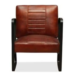 VidaXL Loungestoel Echt Leer Bruin -Puur Winkel 83648b7581ac45849d6a78b277393919