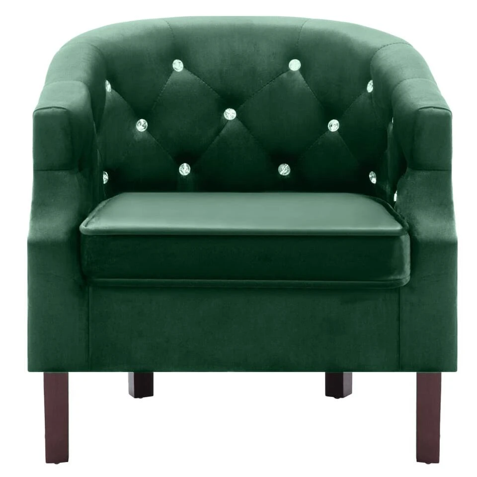 VidaXL Fauteuil Fluweel Groen 4 VidaXL Fauteuil Fluweel Groen - Afbeelding 4