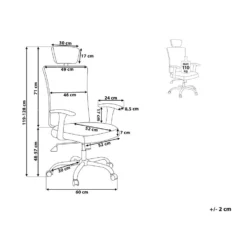 Beliani Bureaustoel NOBLE - Grijs Polyester 6 Beliani Bureaustoel NOBLE - Grijs Polyester -Puur Winkel 939a60ee261a4c6ea049a1db23f70bb7