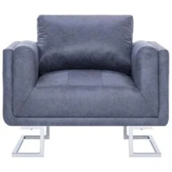 VidaXL Fauteuil Kubus Kunstsuède Grijs -Puur Winkel 9cee1d1424014affa649775f486e5338