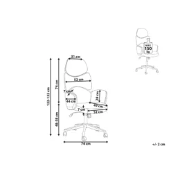 Beliani Bureaustoel SPLENDID - Grijs Polyester -Puur Winkel 9f4afc6eca3f4baeb1bbc52fa14ffbfc