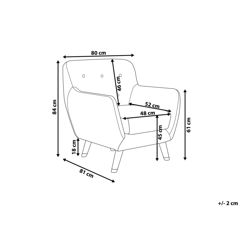 Beliani Fauteuil BODO - Groen Fluweel 3 Beliani Fauteuil BODO - Groen Fluweel - Afbeelding 3