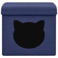 VidaXL Opbergkruk Met Kattenpatroon Inklapbaar Stof Blauw -Puur Winkel b6851d1f8dcf459baf248feec7ca6eb6