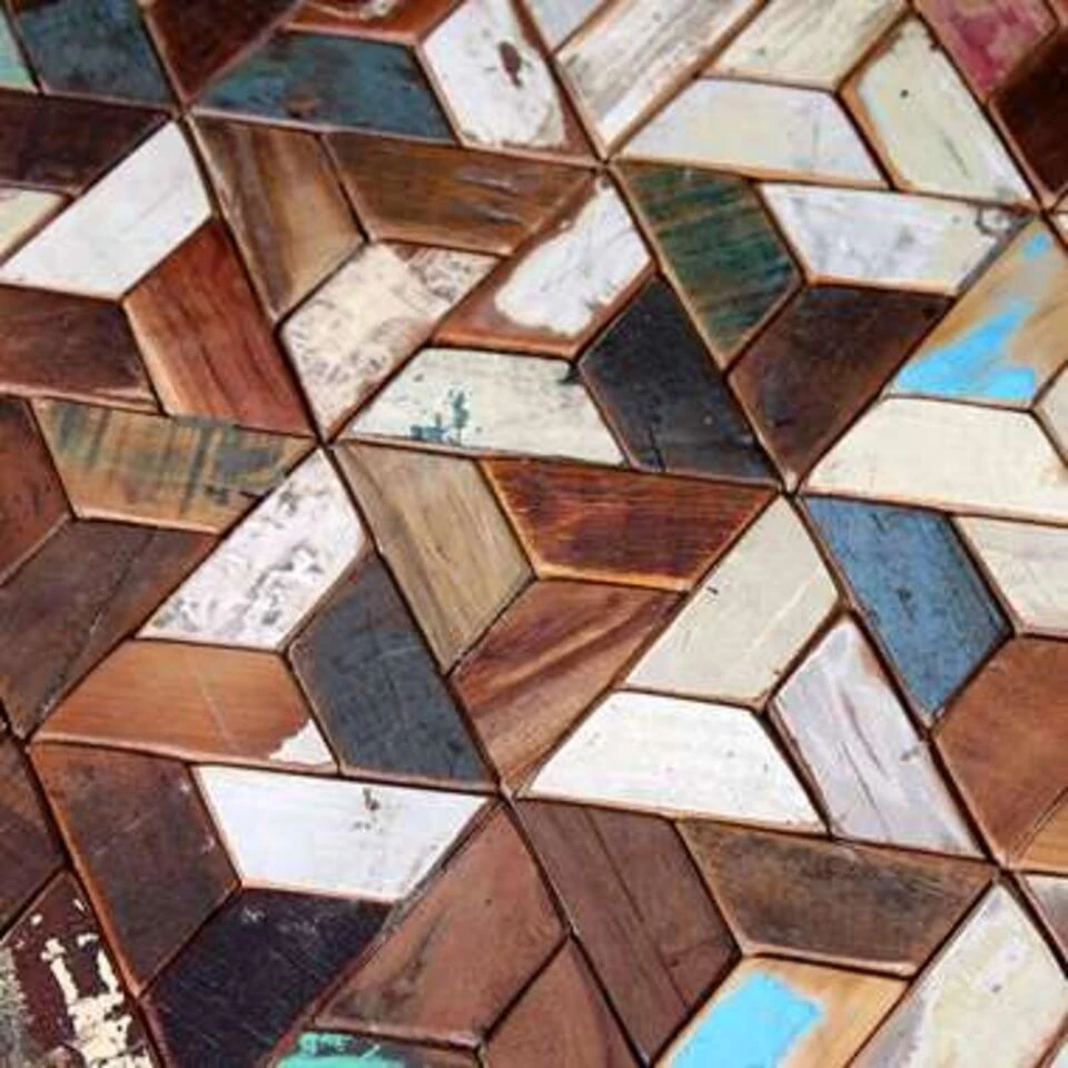 VidaXL 3-delige Salontafelset Massief Gerecycled Hout 2 VidaXL 3-delige Salontafelset Massief Gerecycled Hout - Afbeelding 2