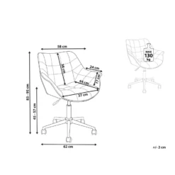 Beliani Bureaustoel LABELLE - Blauw Fluweel -Puur Winkel bd823f1aeb56402f88893e6922c52046